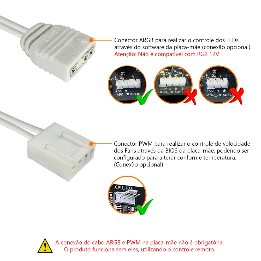 Controladora de Fans Coolmoon PA1, Branca, 10 Portas ARGB (5V), 8 Portas PWM (12V), Alimentação SATA, Com Controle Remoto 6