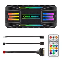 Controladora Fans Coolmoon ARGB, 5v, 3 Pinos com 10 portas, Hub Pwm, 4 Pinos com 8 portas, Preta 2