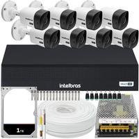 Kit Cftv Monitoramento, 8 Cameras Intelbras 1120b, Dvr 1008 1t