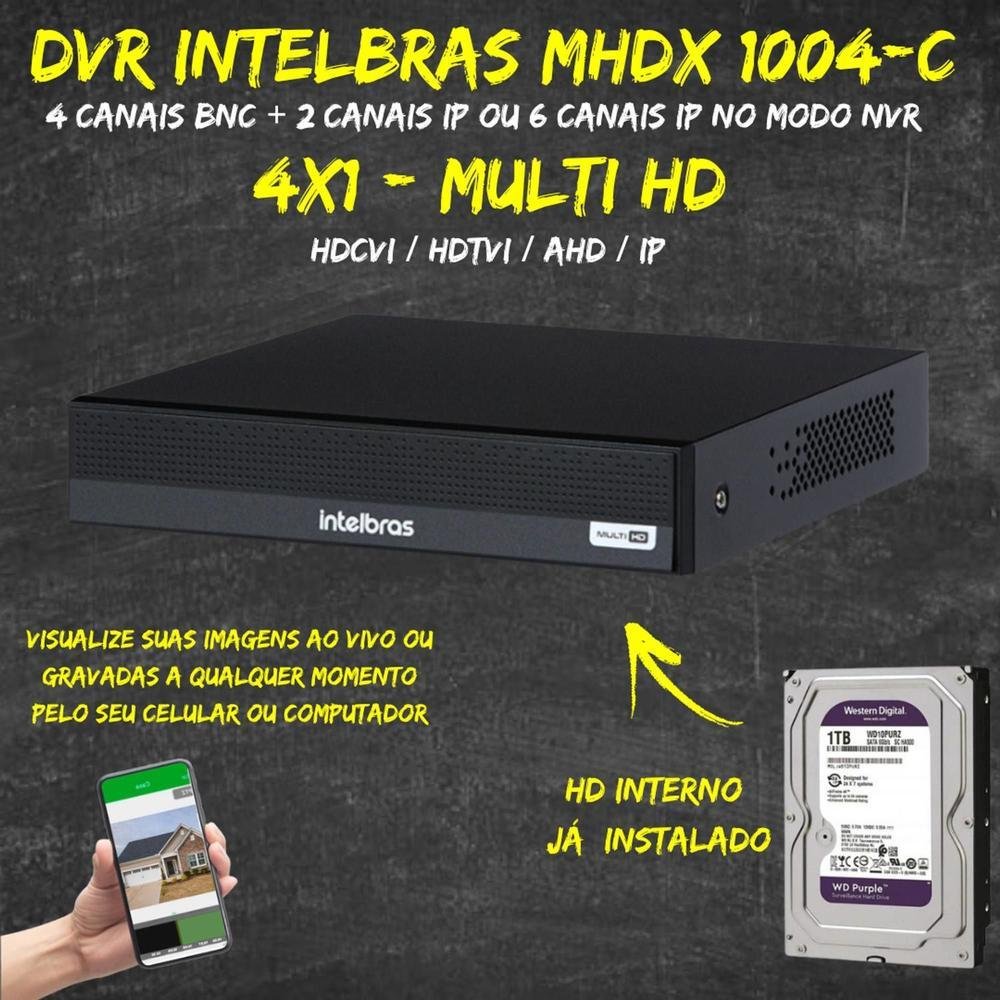 Dvr Multi Hd Intelbras 4ch Mhdx 1004c KaBuM