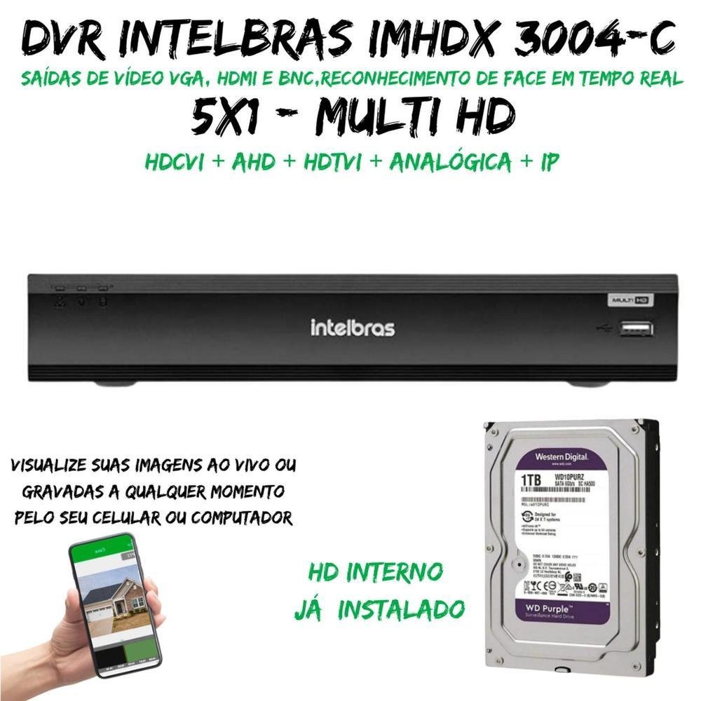 Imagem 2 de 2 do produto Dvr Multi Hd Intelbras Imhdx 3004, C/hd 1tb Purple