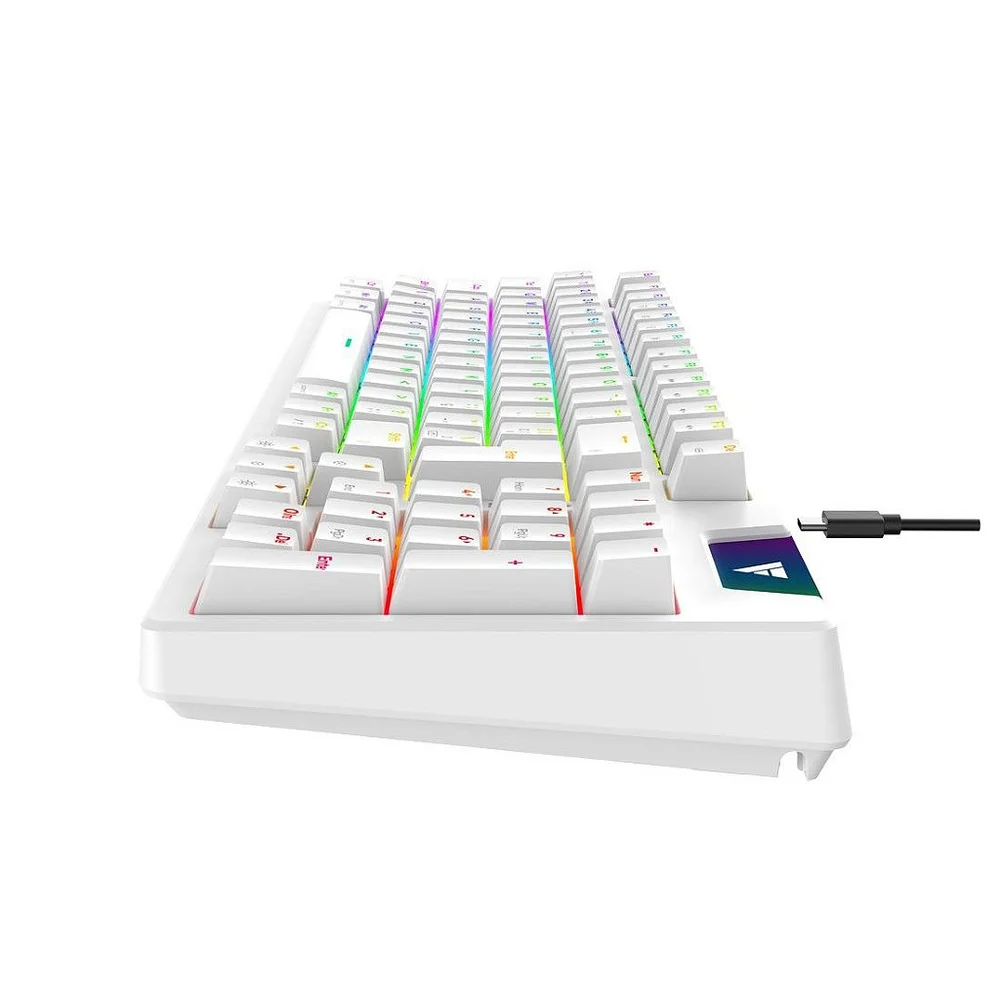 Imagem 2 de 4 do produto Teclado Mecânico Gamer Force One Atlas Pro, Rgb, Switch Huano Red - Branco