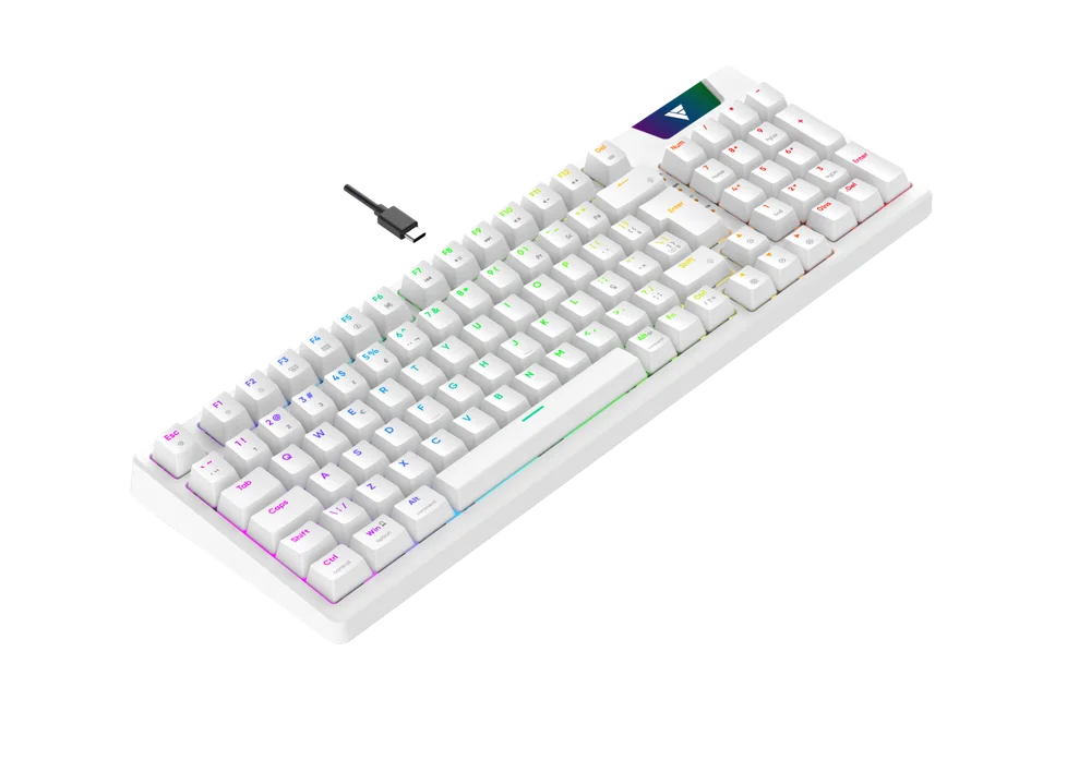 Imagem 3 de 4 do produto Teclado Mecânico Gamer Force One Atlas Pro, Rgb, Switch Huano Red - Branco