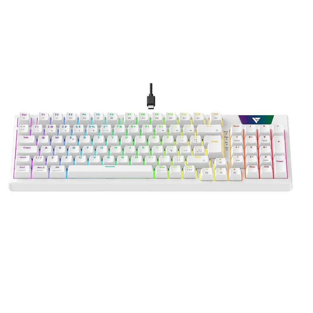 Imagem 4 de 4 do produto Teclado Mecânico Gamer Force One Atlas Pro, Rgb, Switch Huano Red - Branco