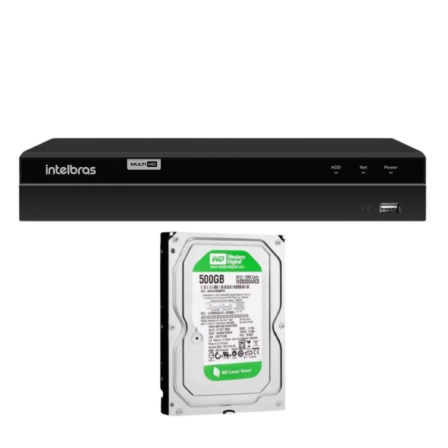 Dvr, 08 Canais, Gravador Digital De Video Mhdx 1208, C/500GB