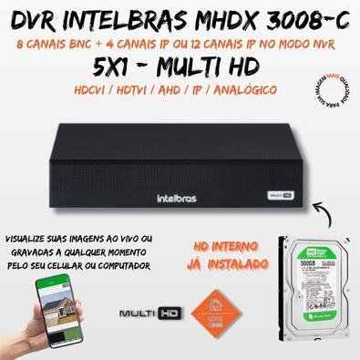 Dvr Gravador Intelbras Mhdx 3008c 8 Canais KaBuM