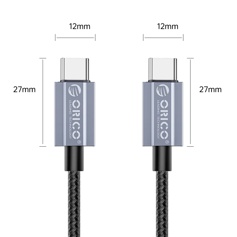Imagem 2 de 2 do produto Cabo Carregamento Rápido Orico, USB TIPO-C, 1 Metro, Preto - Pd100w