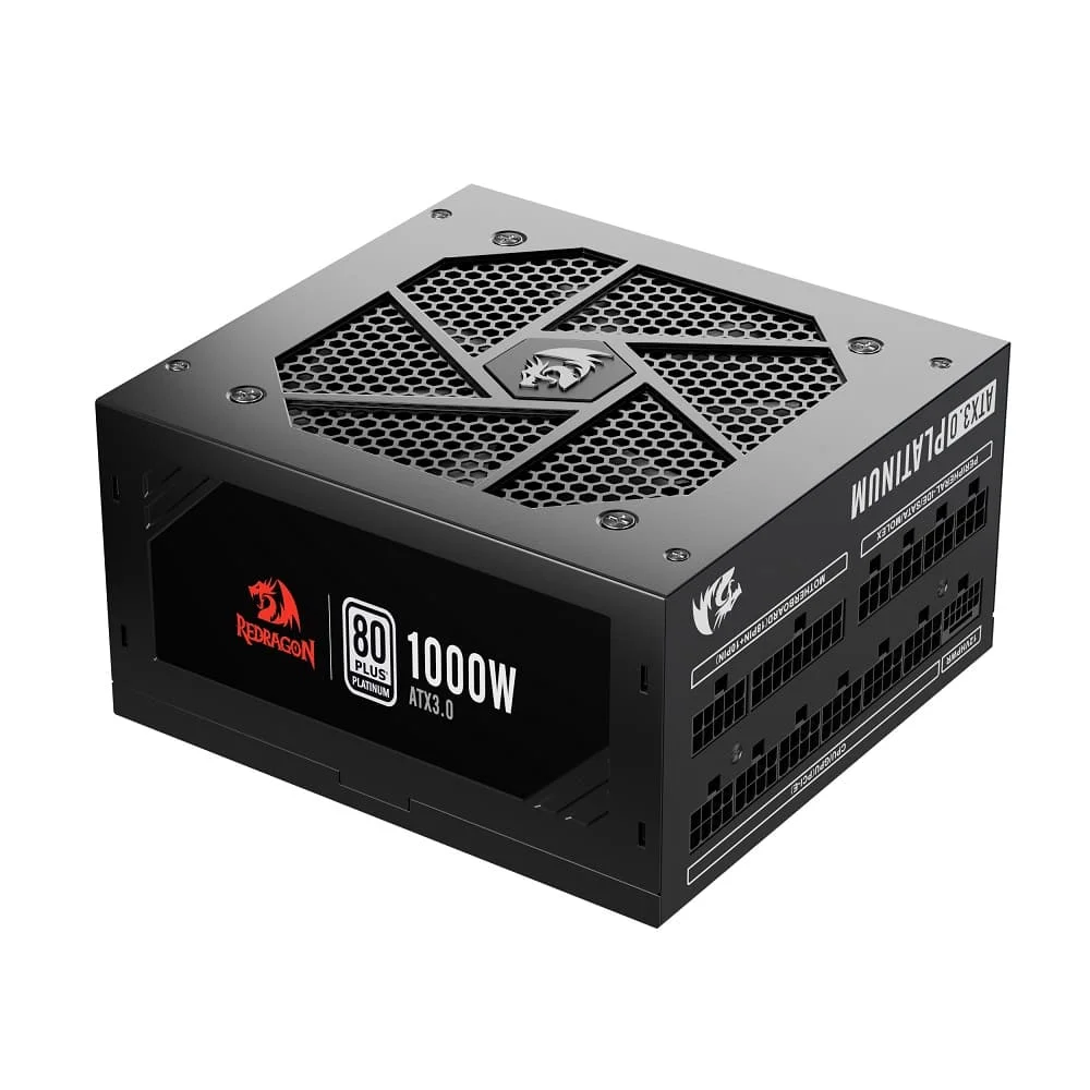 Imagem 3 de 5 do produto Fonte Redragon, ATX 1000w, 80 Plus, Platinum, Preto, Full Modular