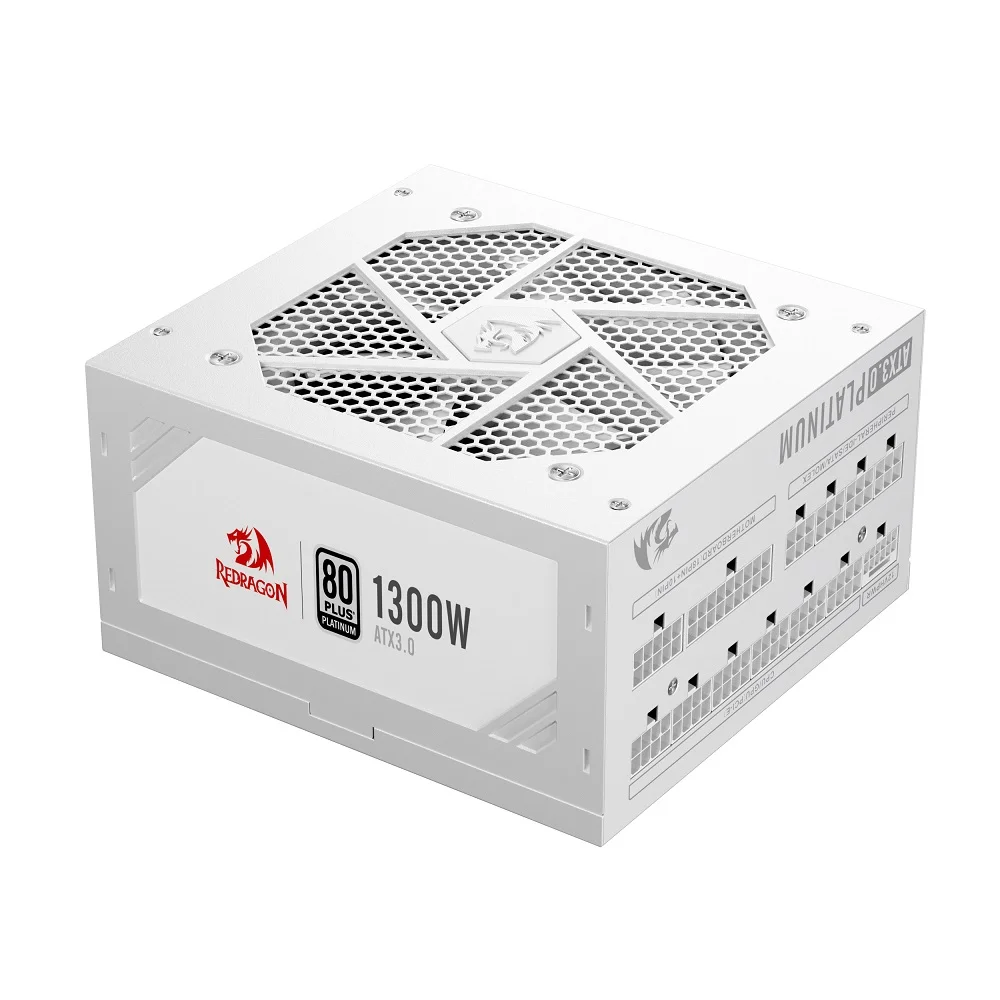 Imagem 2 de 5 do produto Fonte Redragon Gc-ps018w, ATX, 1300w, 80 Plus, Platinum, Branco, FULL Modular
