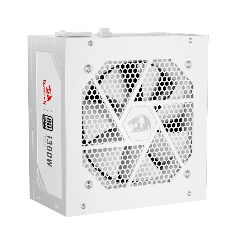 Imagem 3 de 5 do produto Fonte Redragon Gc-ps018w, ATX, 1300w, 80 Plus, Platinum, Branco, FULL Modular