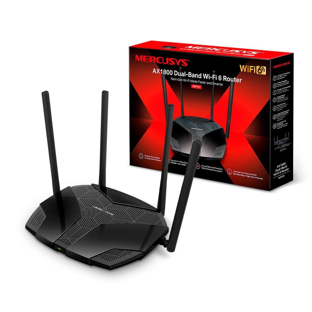 Roteador Mercusys Mr70x Gigabit WIFI 6 KaBuM