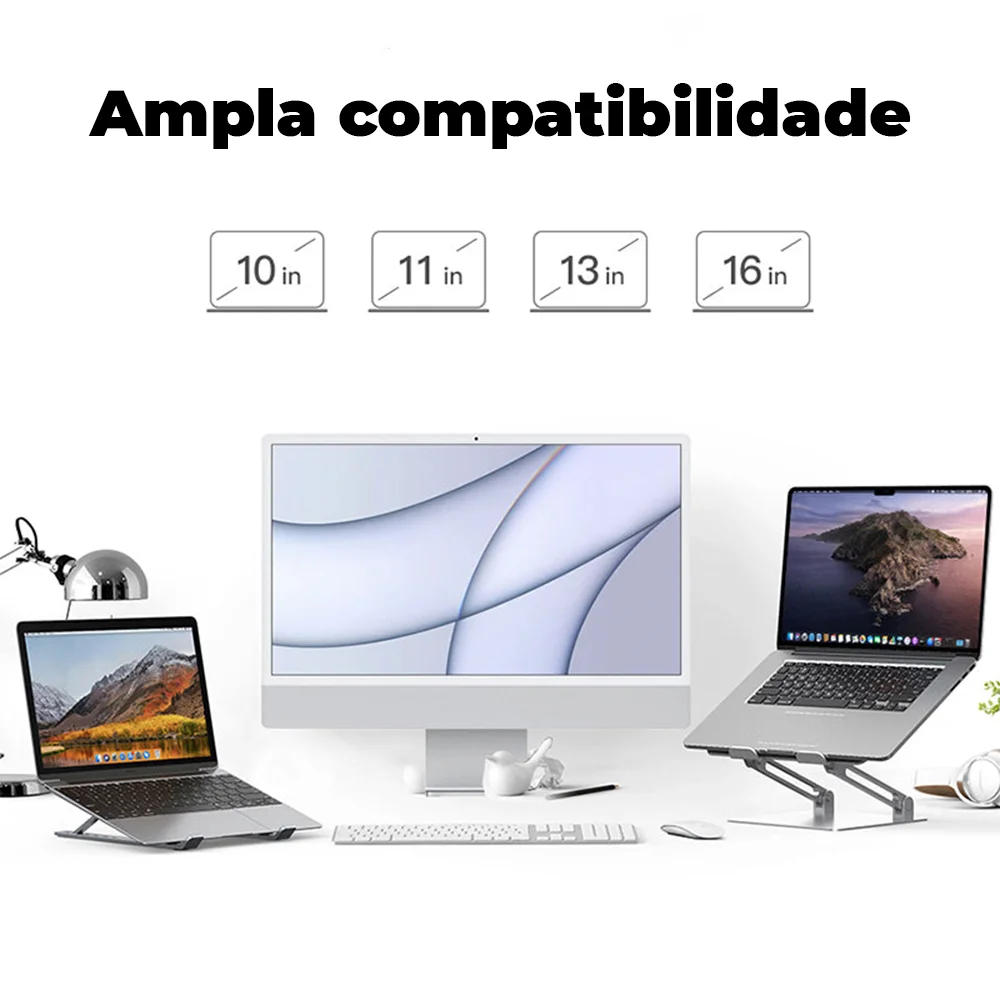 Imagem 2 de 2 do produto Base Suporte Ergonômico Notebook/Tablet, Alumínio, Cabletime