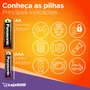 02 Pilhas Baterias Aaa Panasonic, Alcalina, 3a Palito - 1 Cartela