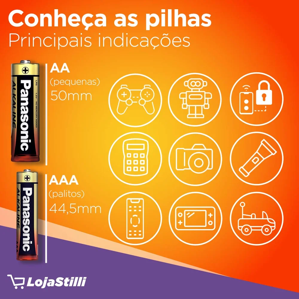 02 Pilhas Baterias Aaa Panasonic, Alcalina, 3a Palito - 1 Cartela 02 Pilhas Baterias Aaa Panasonic, Alcalina, 3a Palito - 1 Cartela