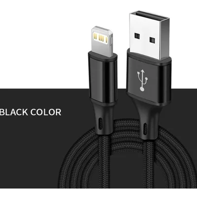 Cabo Usb Compatível Phone 5 6 7 8 Plus S X Xr Xs 11pro Cor:preto