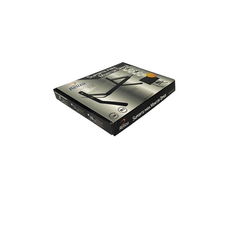 Imagem 4 de 4 do produto Suporte P/ Monitor Reliza, Vidro Fume, Preto - 000017