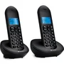 Telefone Sem Fio Motorola, Com Identificador De Chamadas E Viva Voz, Mt150-2, Preto - 2 Aparelhos