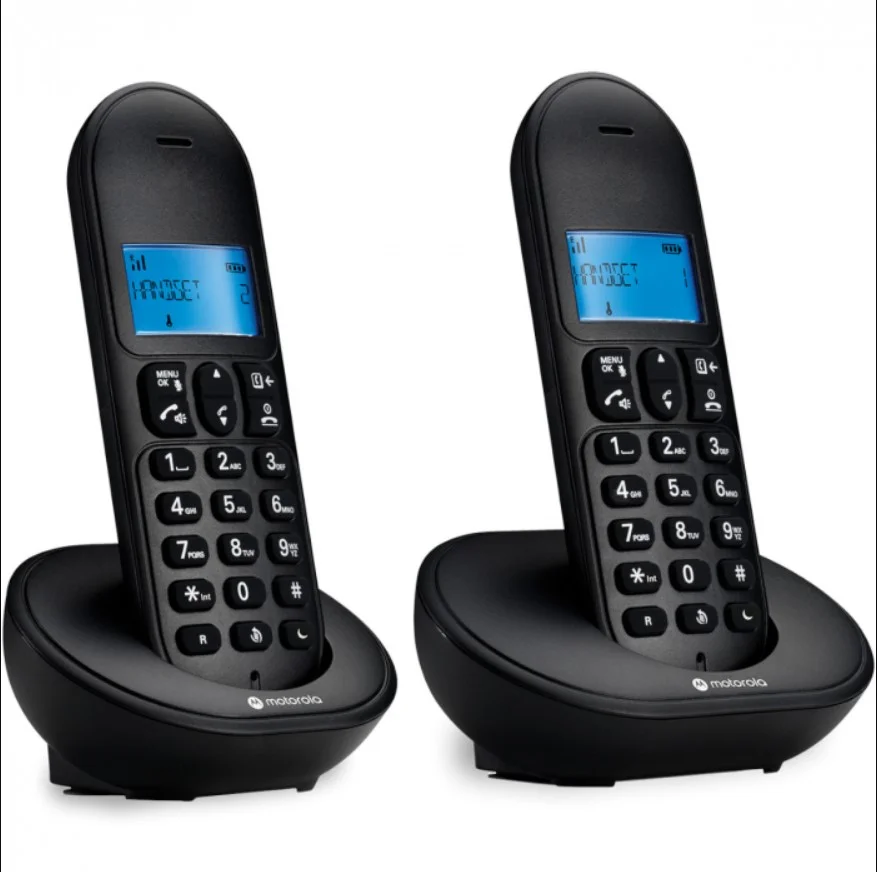 Telefone Sem Fio Motorola, Com Identificador De Chamadas E Viva Voz, Mt150-2, Preto - 2 Aparelhos Telefone Sem Fio Motorola, Com Identificador De Chamadas E Viva Voz, Mt150-2, Preto - 2 Aparelhos