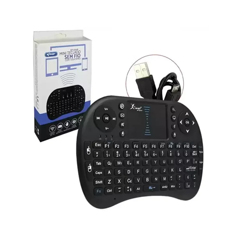 Imagem 5 de 5 do produto Mini Teclado Sem Fio Knup, TouchPad, LED