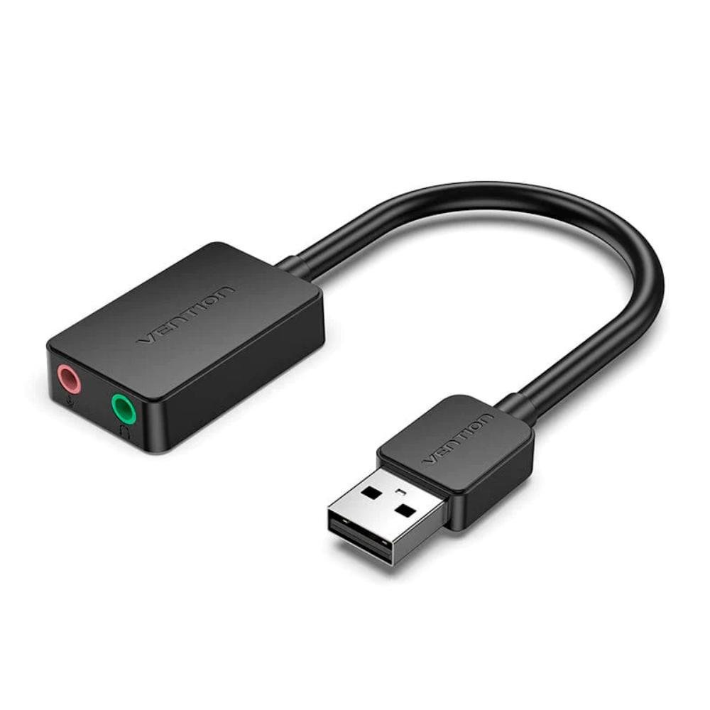 Adaptador Vention, USB, Placa De Áudio X Microfone P2