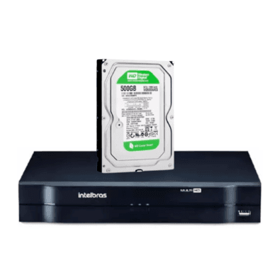 Dvr Gravador Intelbras, 4 Canais, FULL HD + HD 500GB