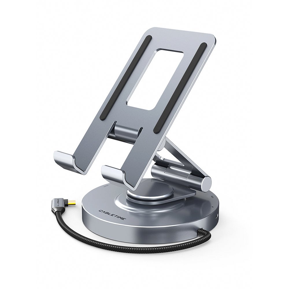 Hub Adaptador Cabletime 8 Em 1, USB-C, Suporte Para Celular