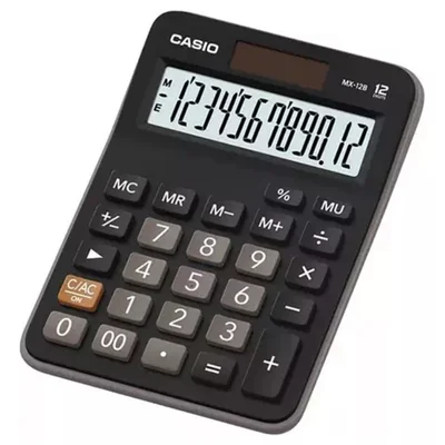 Calculadora, Casio  Mx-12b-w4-dc, Preto, Portátil