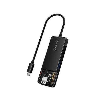 Hub Adaptador Cabletime 6 Em 1, USB-C 3.0 Dock, Compativel Com Notebook e Pc