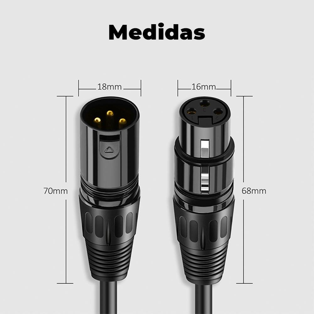 Imagem 2 de 5 do produto Cabo XLR Cabletime, Balanceado, Macho e Fêmea, 75cm