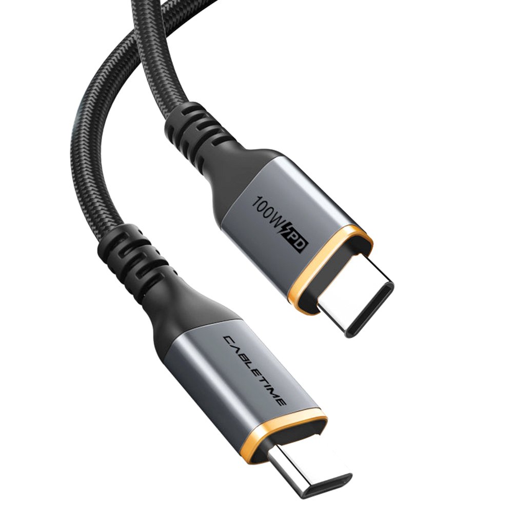 Cabo De Carregamento Turbo Rápido Cabletime, USB-C, PD, 2 Metros, 100w