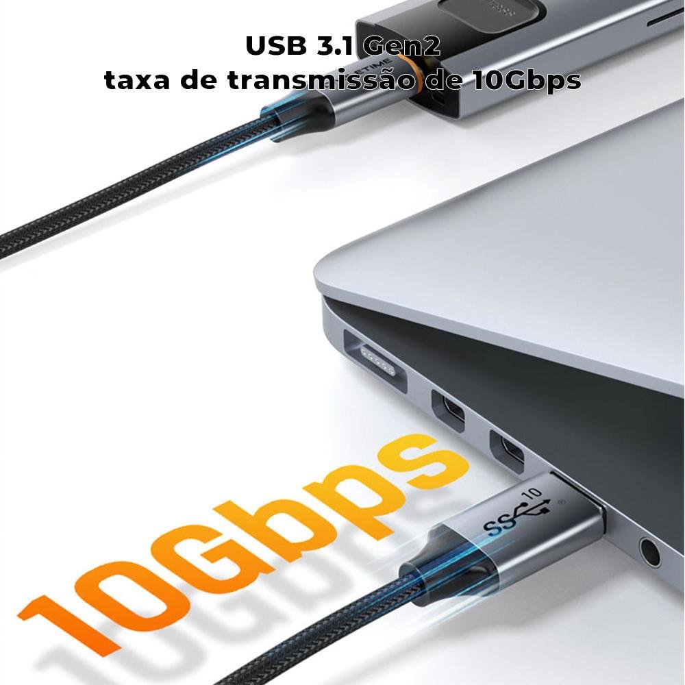 Imagem 4 de 5 do produto Cabo Cabletime, USB-A x USB-C 3.1, 10gbps, PD, 1.5 Metros, 60w