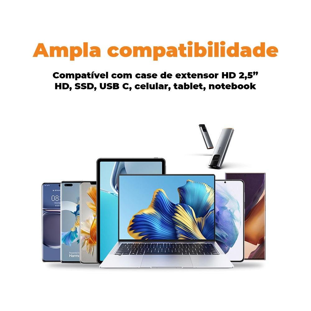 Imagem 5 de 5 do produto Cabo Cabletime, USB-A x USB-C 3.1, 10gbps, PD, 1.5 Metros, 60w