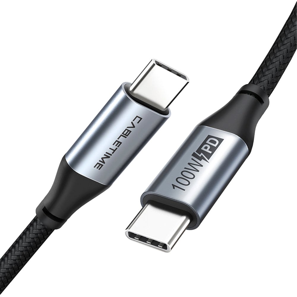 Cabo Carregador Turbo Rápido Cabletime, USB-C, PD, 1 Metro, 100w