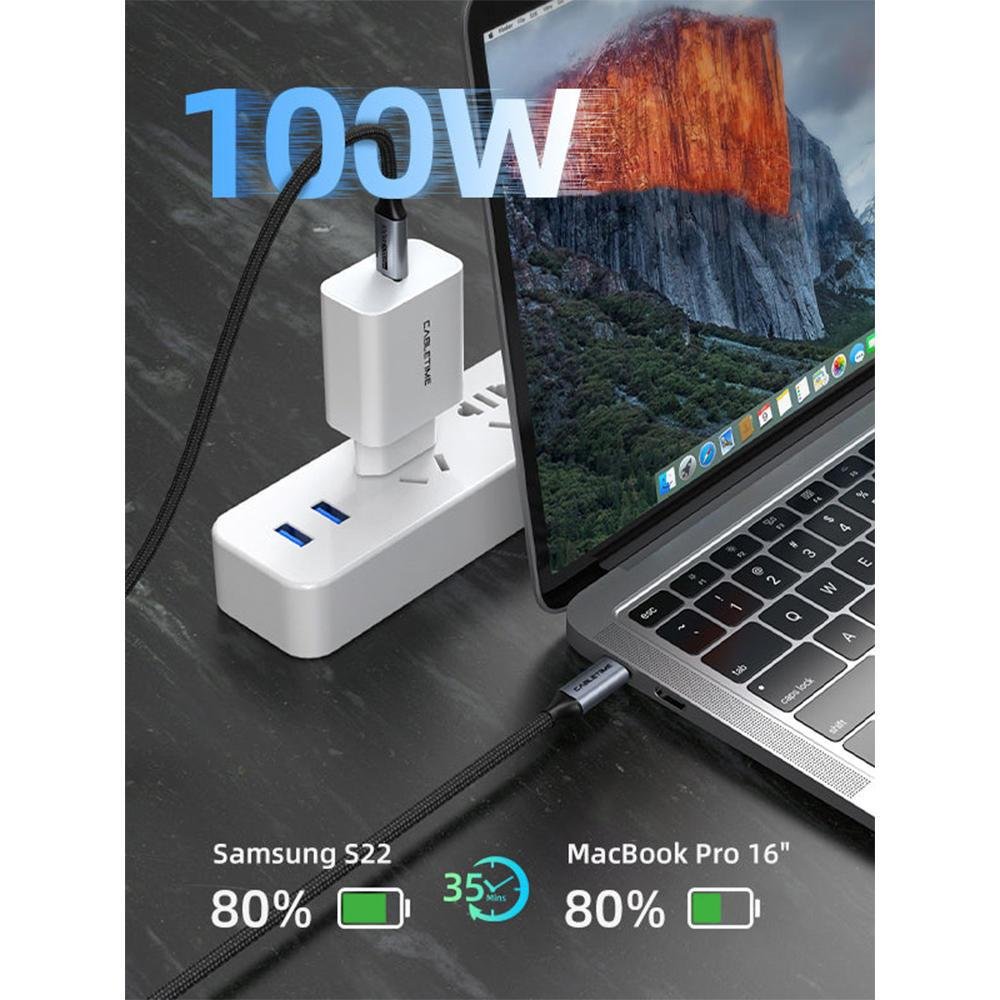 Imagem 5 de 5 do produto Cabo Cabletime, USB-C 3.2, 20GBPS, 4K, 60HZ, PD, 3 Metros, 100w