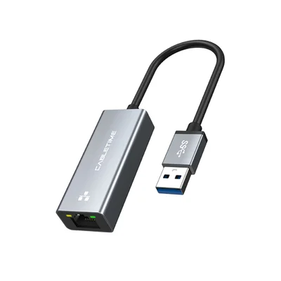Adaptadores Cabletime, USB-C 3.0, RJ45, GIGABIT, 1GBPS, Ethernet