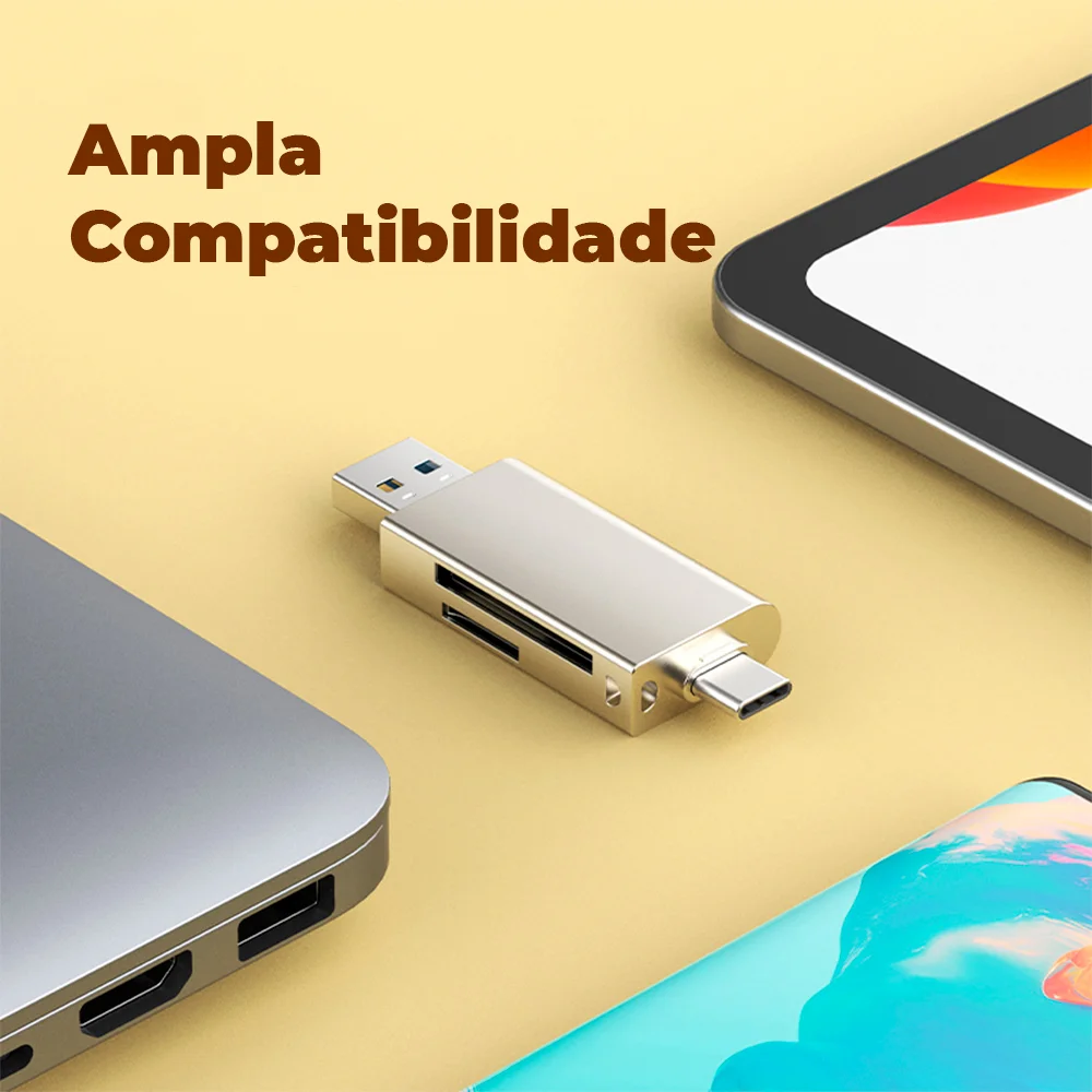 Imagem 2 de 5 do produto Leitor De Cartão SD Otg Cabletime, USB-C A 3.0