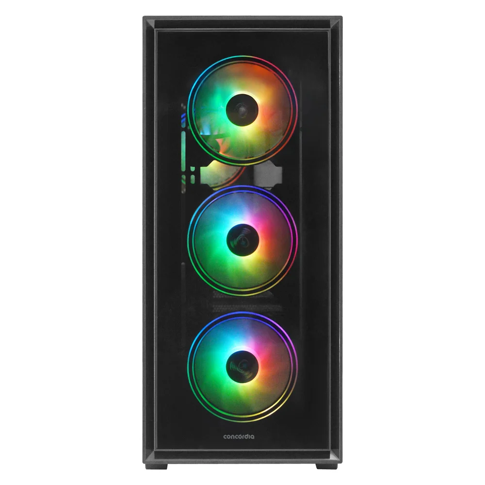 Gabinete Gamer Concórdia Monster, Mid Tower, ARGB, 4 Fans, Fonte 500w, 80 Plus, Bronze