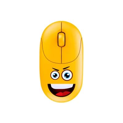 Mouse Sem Fio Bright, Wireless, Emoji Kids, Amarelo - Kms003