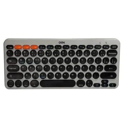 Teclado Bluetooth Retro Plus Oex Tc510, Cinza