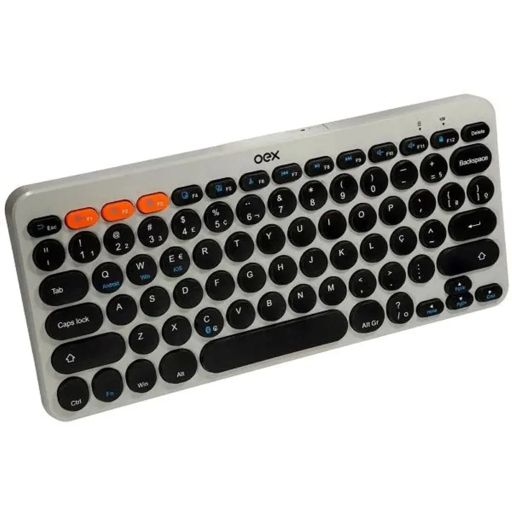 Imagem 3 de 5 do produto Teclado Bluetooth Retro Plus Oex Tc510, Cinza