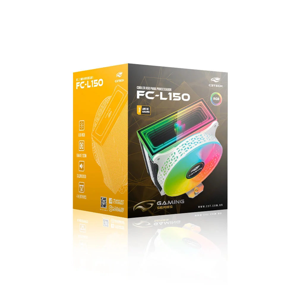 Cooler C3tech Gaming Fc-l150RGB, Branco, Intel, AMD - Fc-l150RGB 8