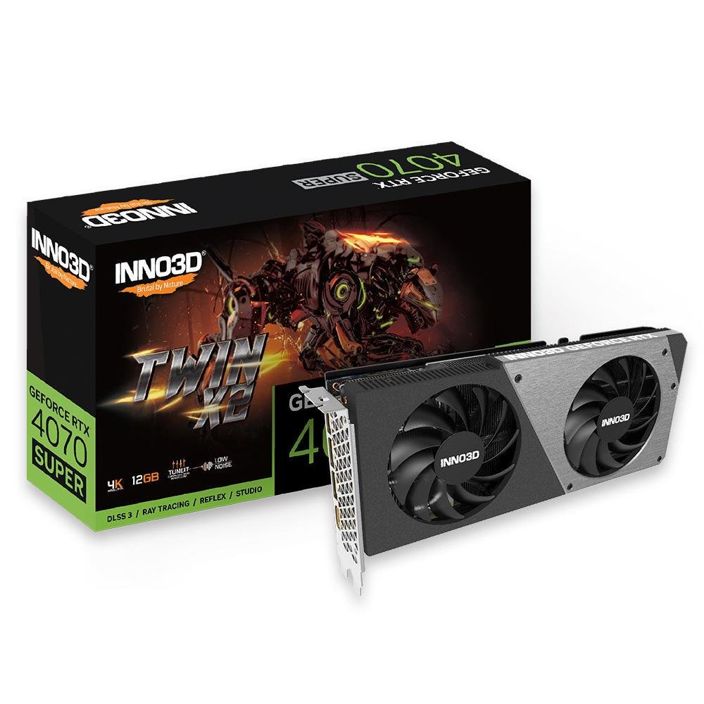 Placa De Vídeo Rtx 4070 12GB, Super Twinx2 G6x 192b Inno3d - N407s2-126x-186162n