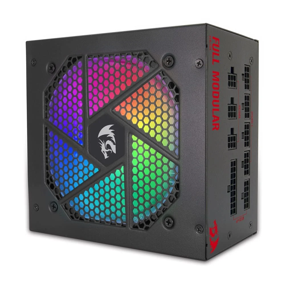 Fonte Redragon Atx 750w, 80 Plus Gold, Rgb, Pfc Ativo, Full Modular, Preto