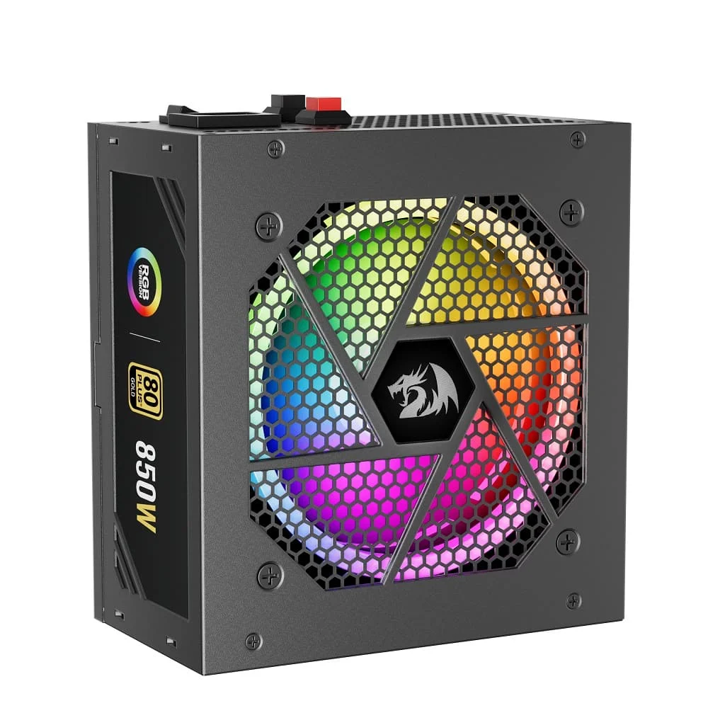 Imagem 2 de 5 do produto Fonte Redragon Atx 850w, 80 Plus Gold, Rgb, Pfc Ativo, Full Modular, Preto