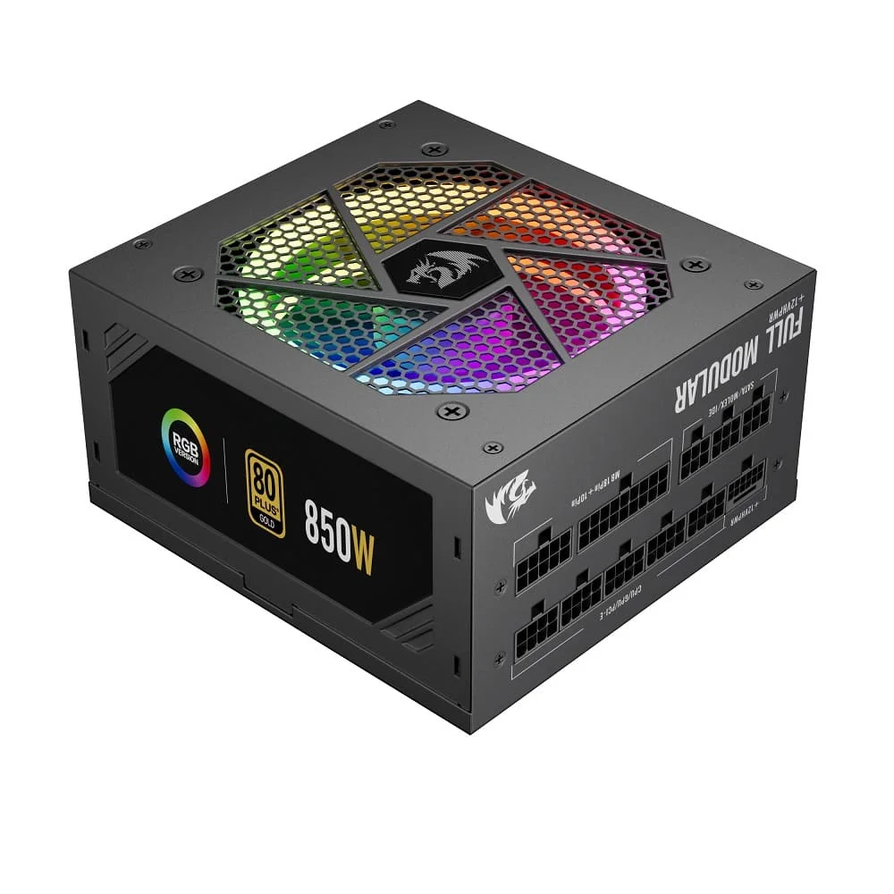 Imagem 4 de 5 do produto Fonte Redragon Atx 850w, 80 Plus Gold, Rgb, Pfc Ativo, Full Modular, Preto