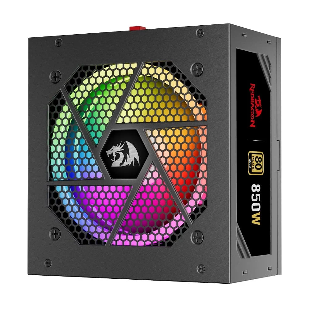 Imagem 5 de 5 do produto Fonte Redragon Atx 850w, 80 Plus Gold, Rgb, Pfc Ativo, Full Modular, Preto