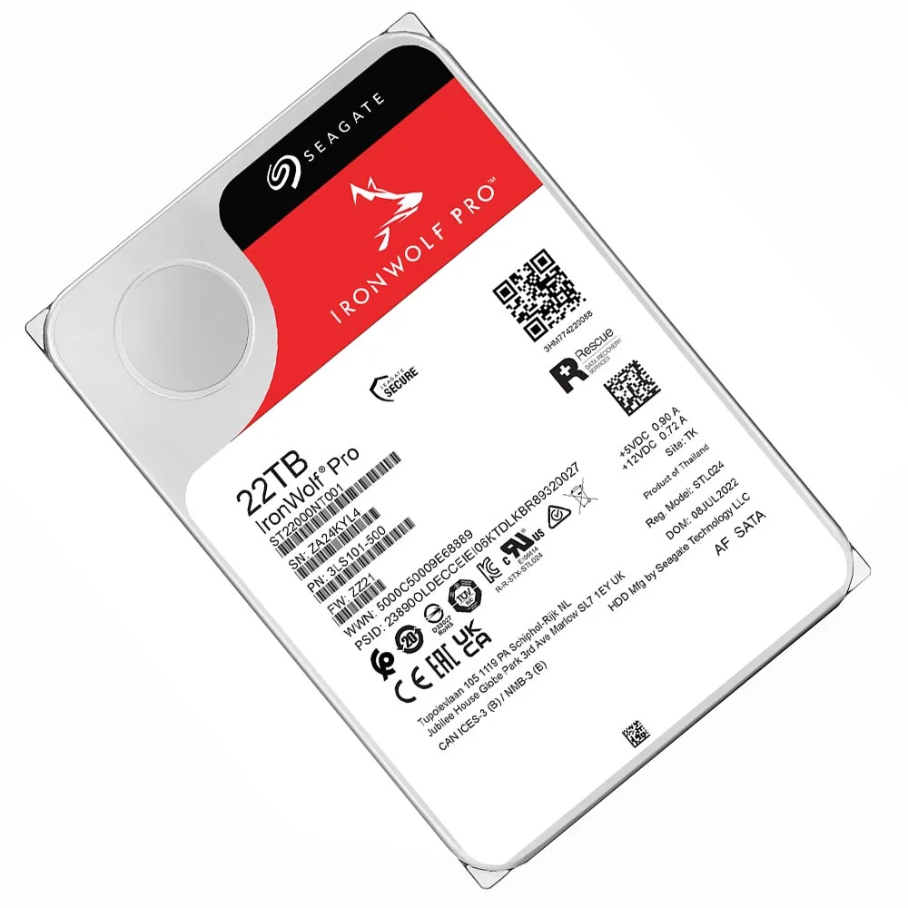 Imagem 2 de 3 do produto HD Seagate Iron Wolf Pro, 22TB, Sata 3, 7200rpm, 3.5 Polegadas - St22000nt001