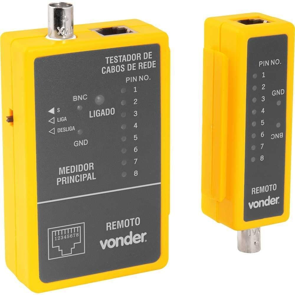 Imagem 2 de 5 do produto Testador Cabos De Rede Vonder, Rj45/coaxial