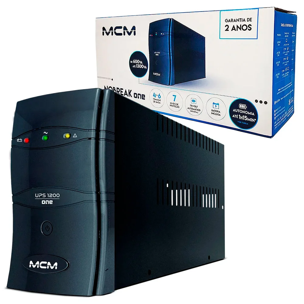 Imagem 4 de 5 do produto Nobreak Mcm, 1200va, One/one Fit Ups 3.1, Trivolt, 115vca, 6 Tomadas - Ups0272