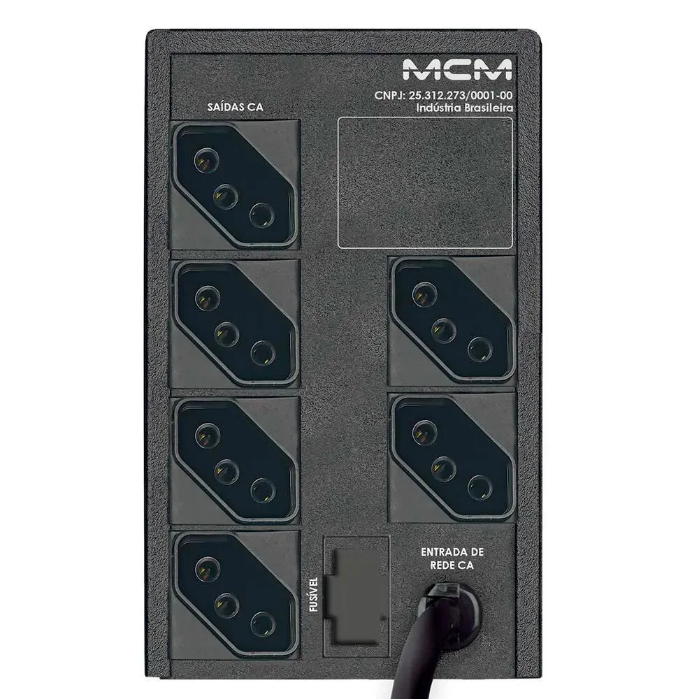 Imagem 5 de 5 do produto Nobreak Mcm, 1200va, One/one Fit Ups 3.1, Trivolt, 115vca, 6 Tomadas - Ups0272